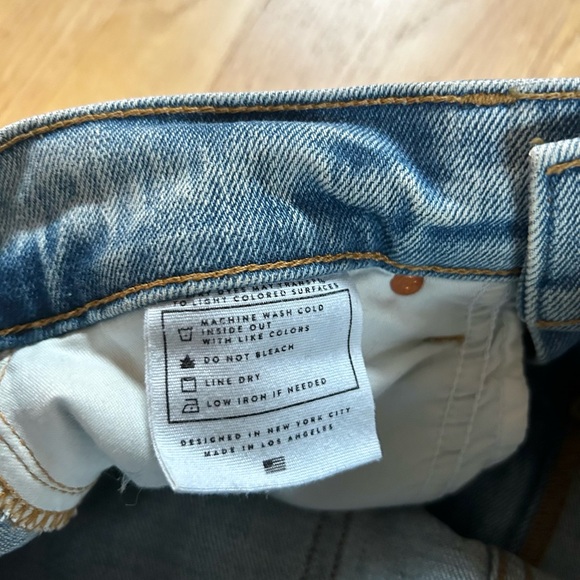 AYR the sugar high rise straight leg jeans classic medium blue denim size 27S - Picture 8 of 14